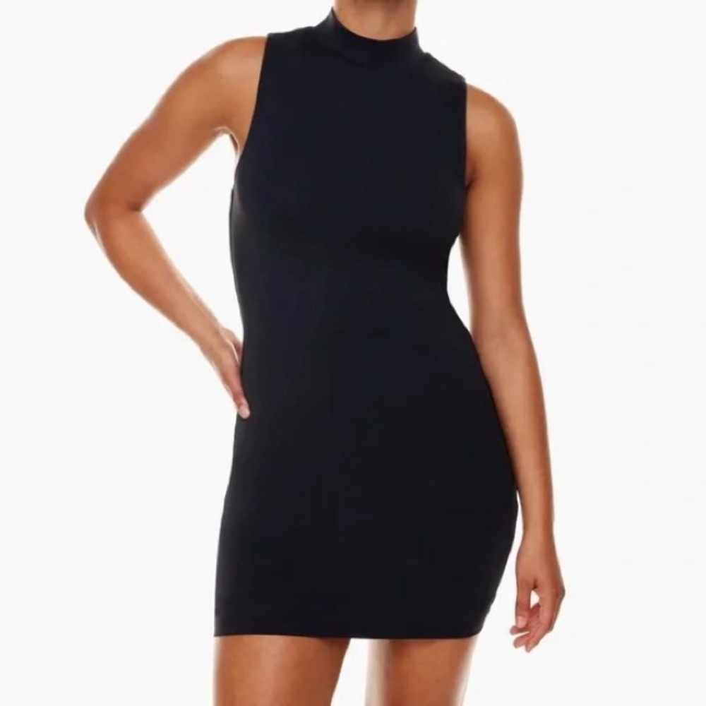 ARITZIA BABATON Contour Mockneck Mini Dress in Black